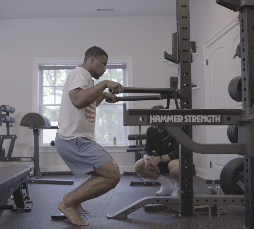 Saquon Barkley training with Evan Lewis